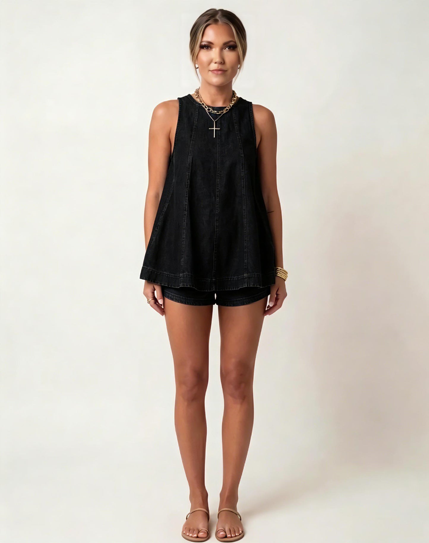 Denim Two-Piece Set